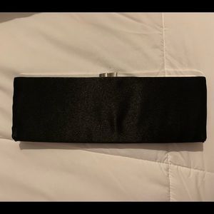 Black satin clutch